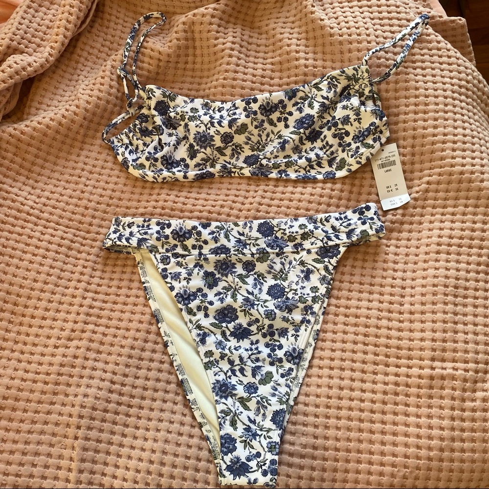 Abercrombie & Fitch Navy Floral Bikini